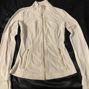 Authentic Lululemon athletica Cream Utility Jacket with Gold Zippers